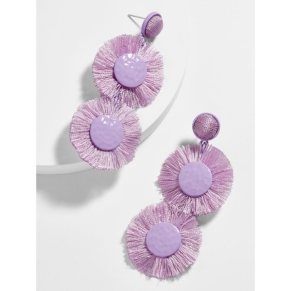 BaubleBar Marta Fringe Lavender Drop Earrings NIB - Picture 2 of 2